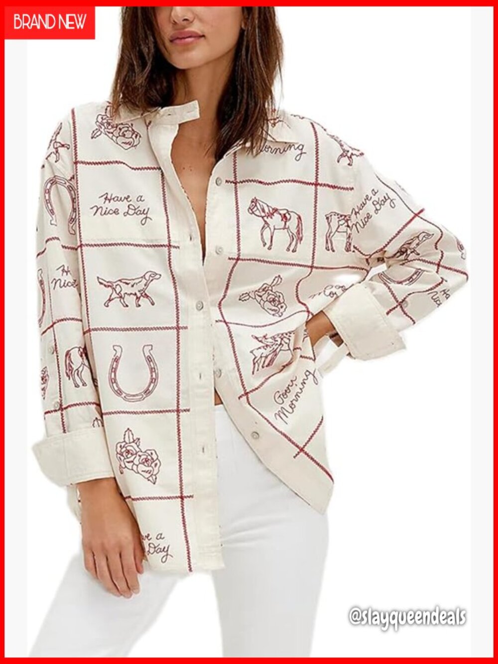 Y2K Boho Floral Long Sleeve Button Down Blouse Flowy Vintage Aesthetic Going